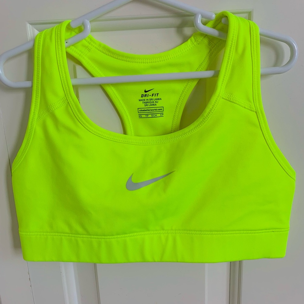 Neon Nike sports bra